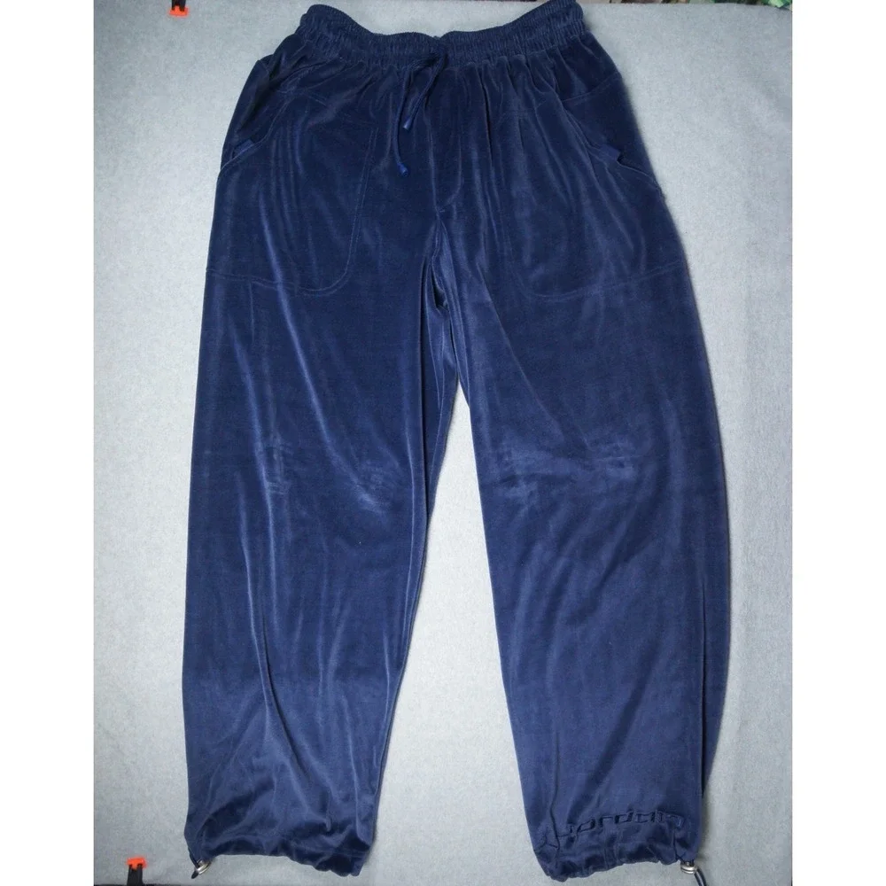 Vintage Air Jordan Pants Mens Large Blue Velour Baggy Athletic Warm Up Y2K